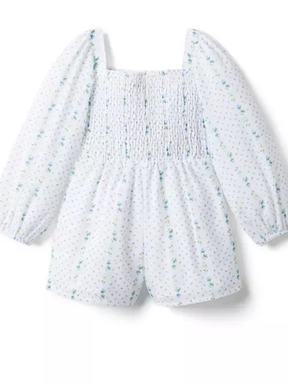 Janie and Jack White Floral Smocked romper